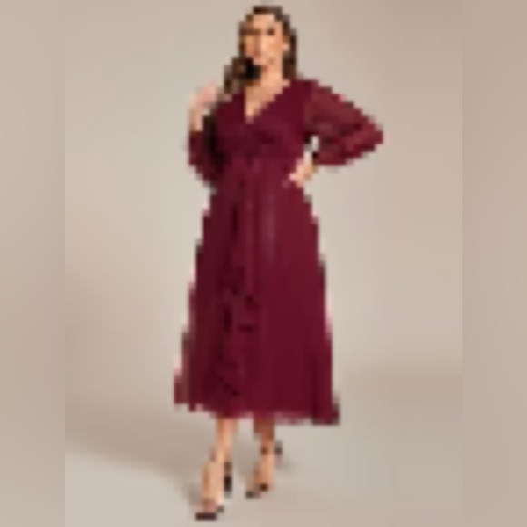 EVER PRETTY LONG SLEEVE RUFFLE DRESS - Picture 6 of 8